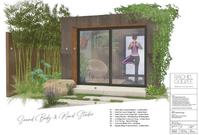 Yoga Room designed by Rachel Goozee with DesignClad Porcelain Cladding from London Stone