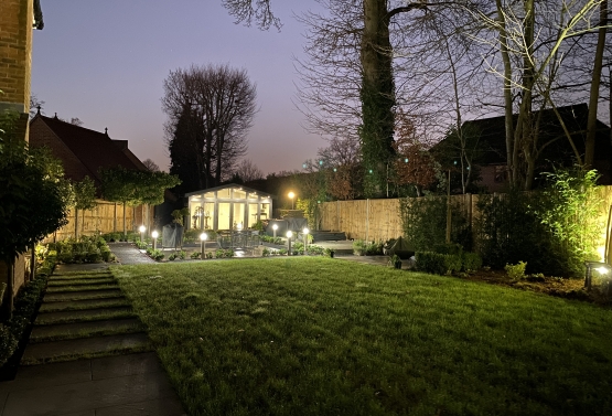 Merlin, garden gym with lighting and garden design ref 5877