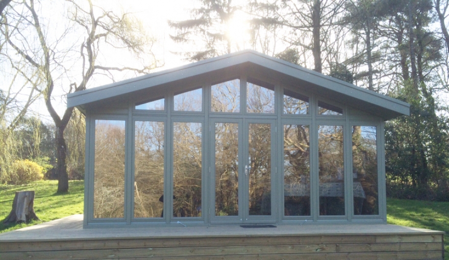garden room with gabled glass