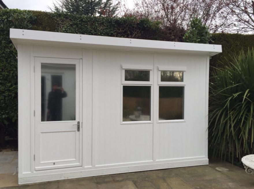 Jay In White with V-groove cladding,