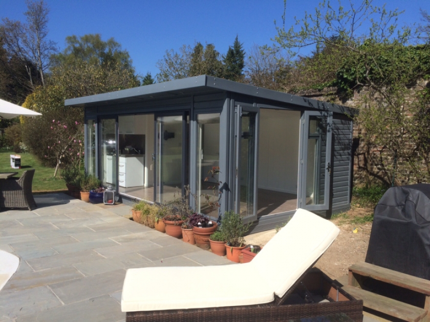 This garden room also features a shower room and toilet