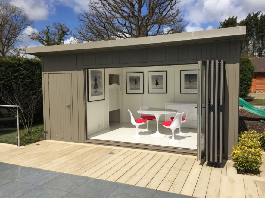 Let the light flood in with the bi-folding doors open wide on this Summerhouse
