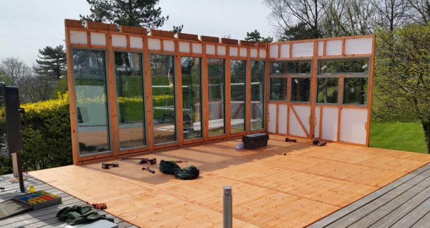 Building part installed  Our timber insulated sub-floor working perfectly with the decking 