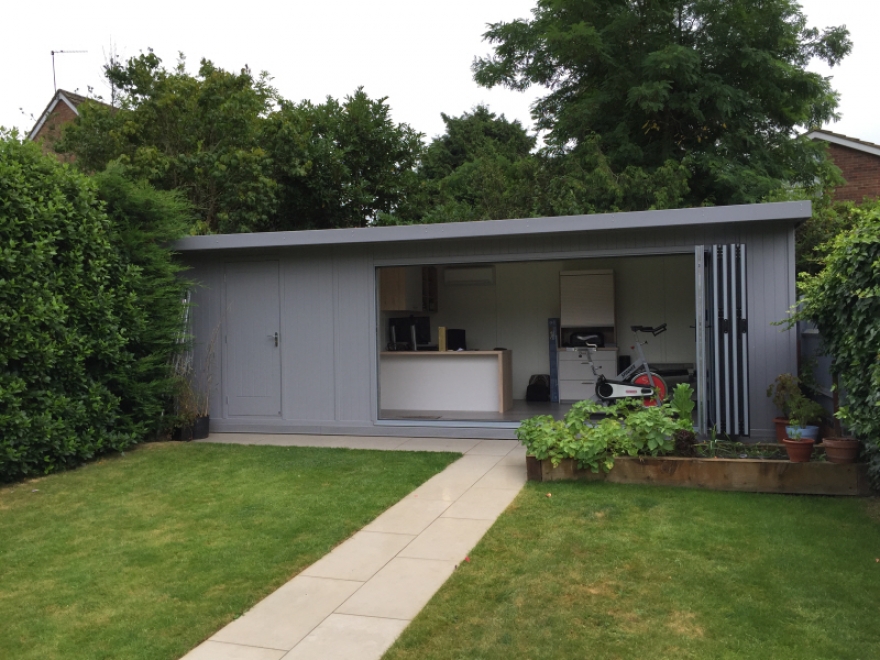Open wide and enjoy your garden with our Bi-fold doors to the room and V-groove door to the store
