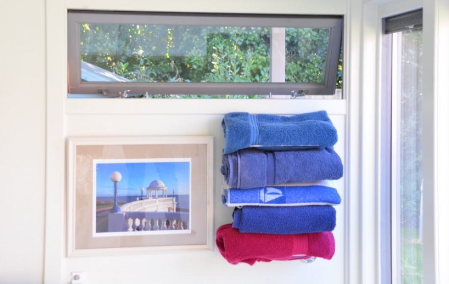 Towels ready to go .... a swim in the Endless Pool followed by some time relaxing in the Hot Tub - bliss! 