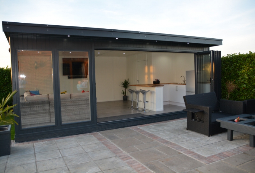 The bi-folding doors allow for a natural flow from garden into building
