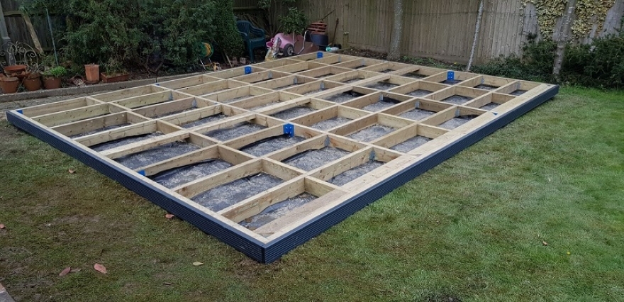 Typical medium steel and timber framed base.  We included extra steels to support the hot tub.