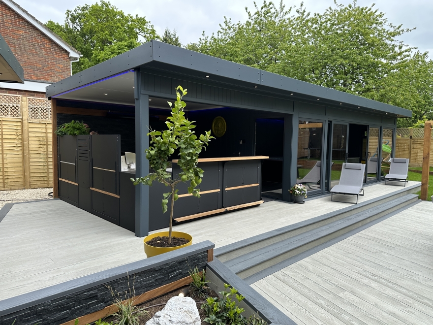 large canopy with Grillo outdoor kitchen