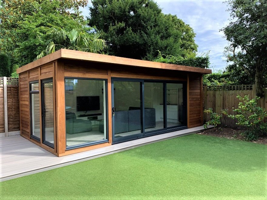 Beautiful New Concept Building With Aluminium Doors and Windows and Iroko Cladding Installed in Wimbledon