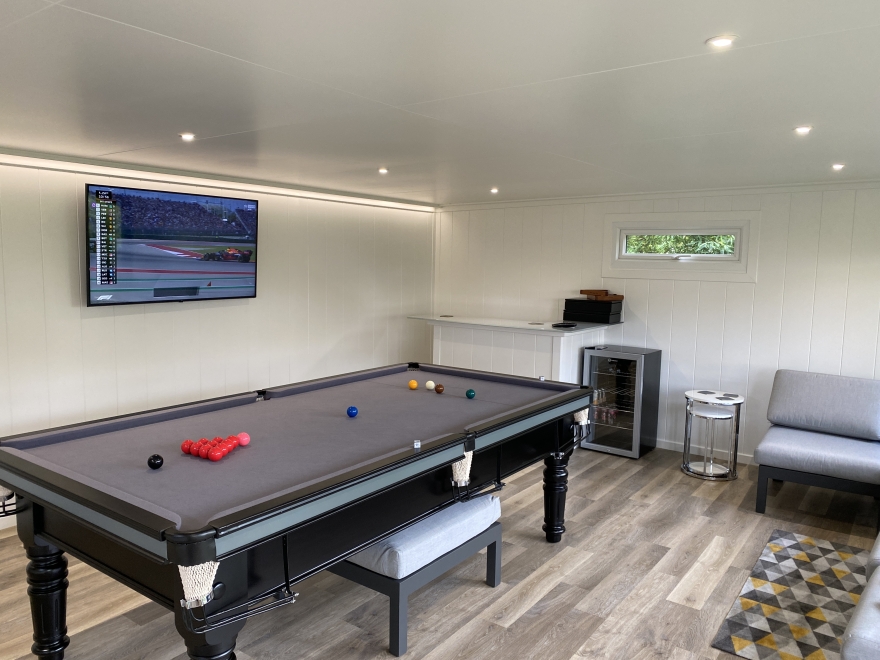 Room with pool on sale table