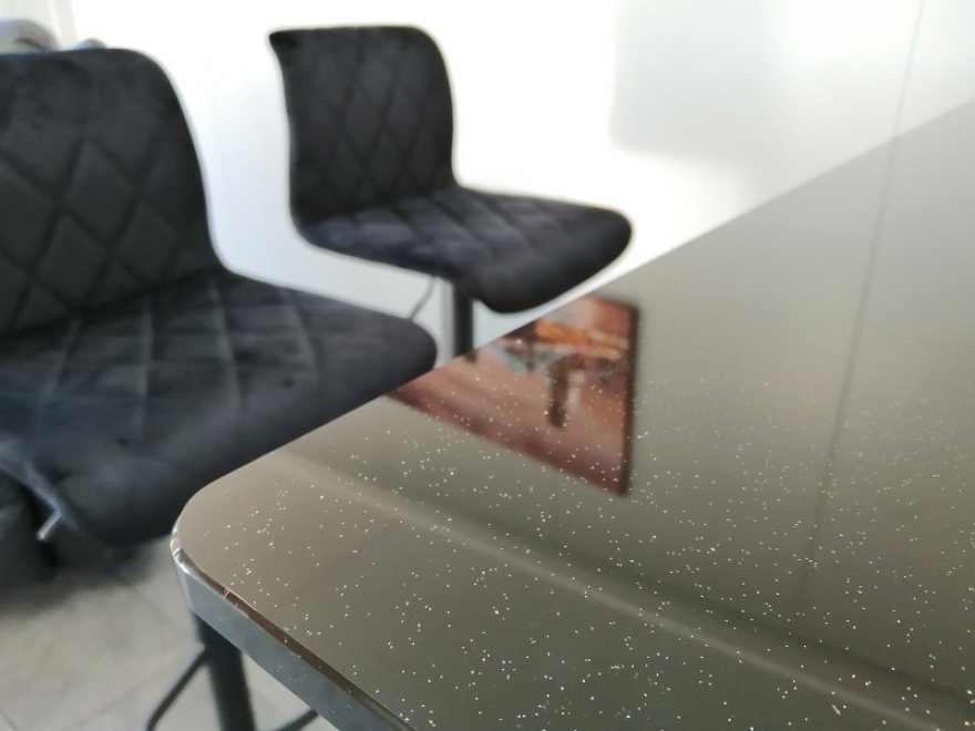 Glass Bar Top with Sparkle