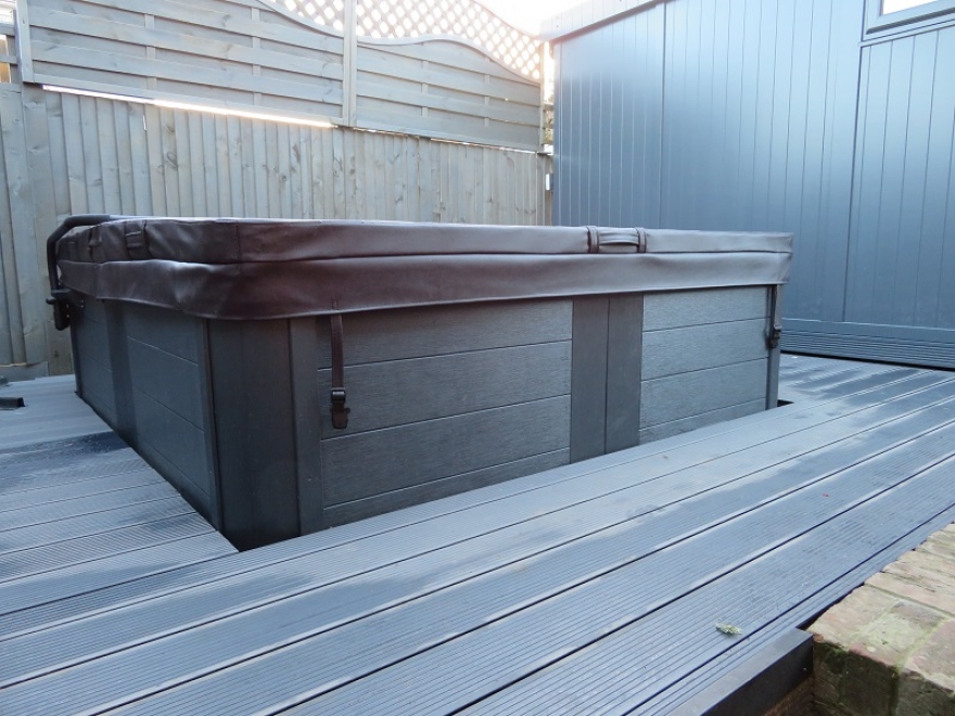 hot tub with composite decking West sussex