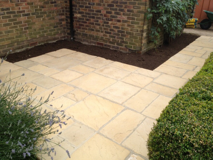 Indian sandstone path from front door to drive