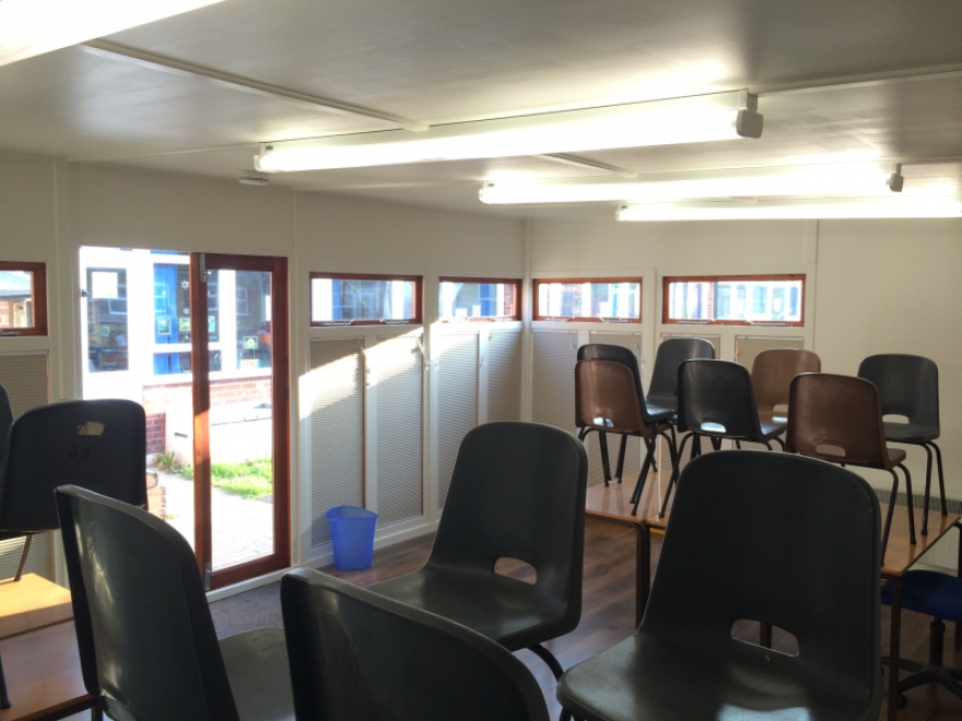Interior of classroom fully complete and ready for pupils!