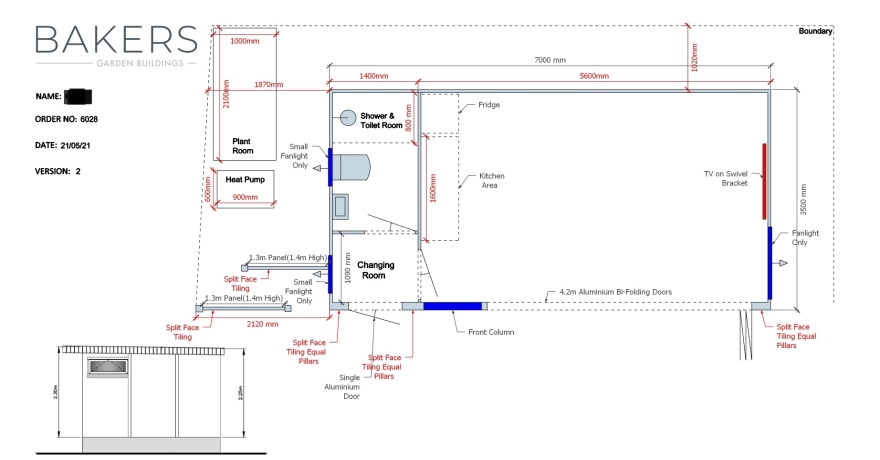 plan of pool side room 