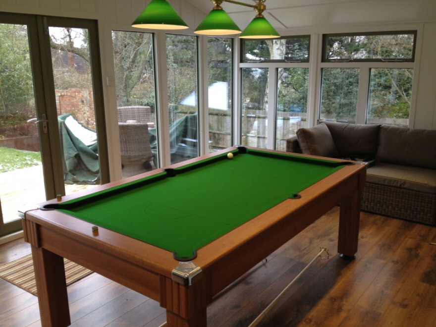 Snooker table installed with ample room remaining
