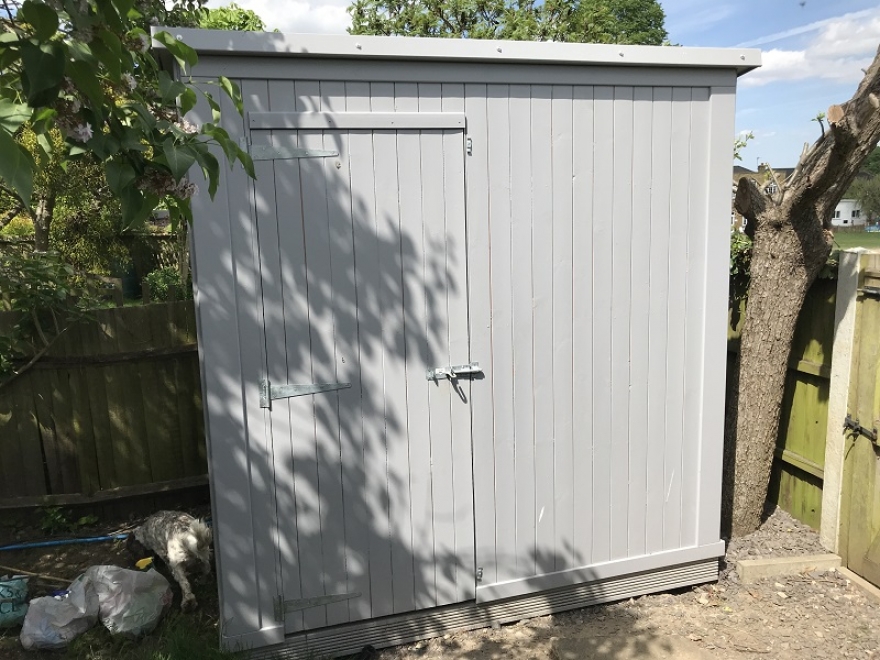 shed painted grey in Cheam Surrey