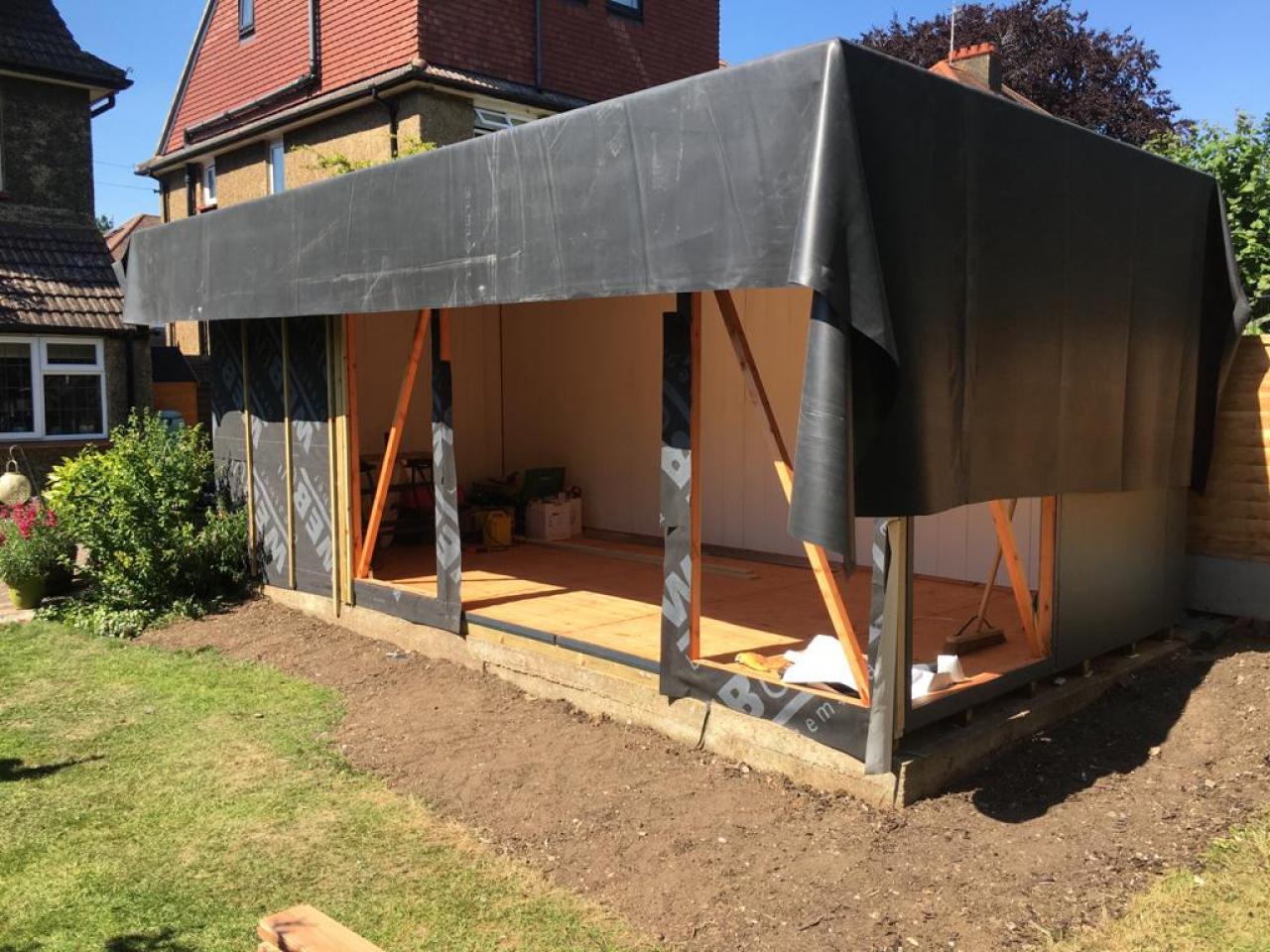 This was the first building delivered by us that used the popular option of cedar cladding. 

They wanted to enjoy the benefits of our modern construction techniques but still want a traditional look for their garden rooms. 

